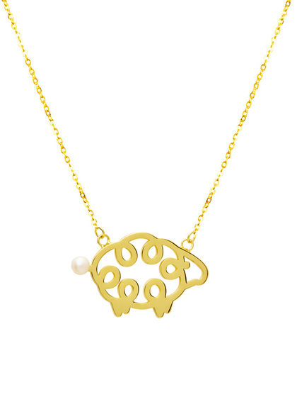 UJewelry|优集|男款|首饰|UJewelry 优集时尚正圆珍珠德国进口铜 圈圈羊项链