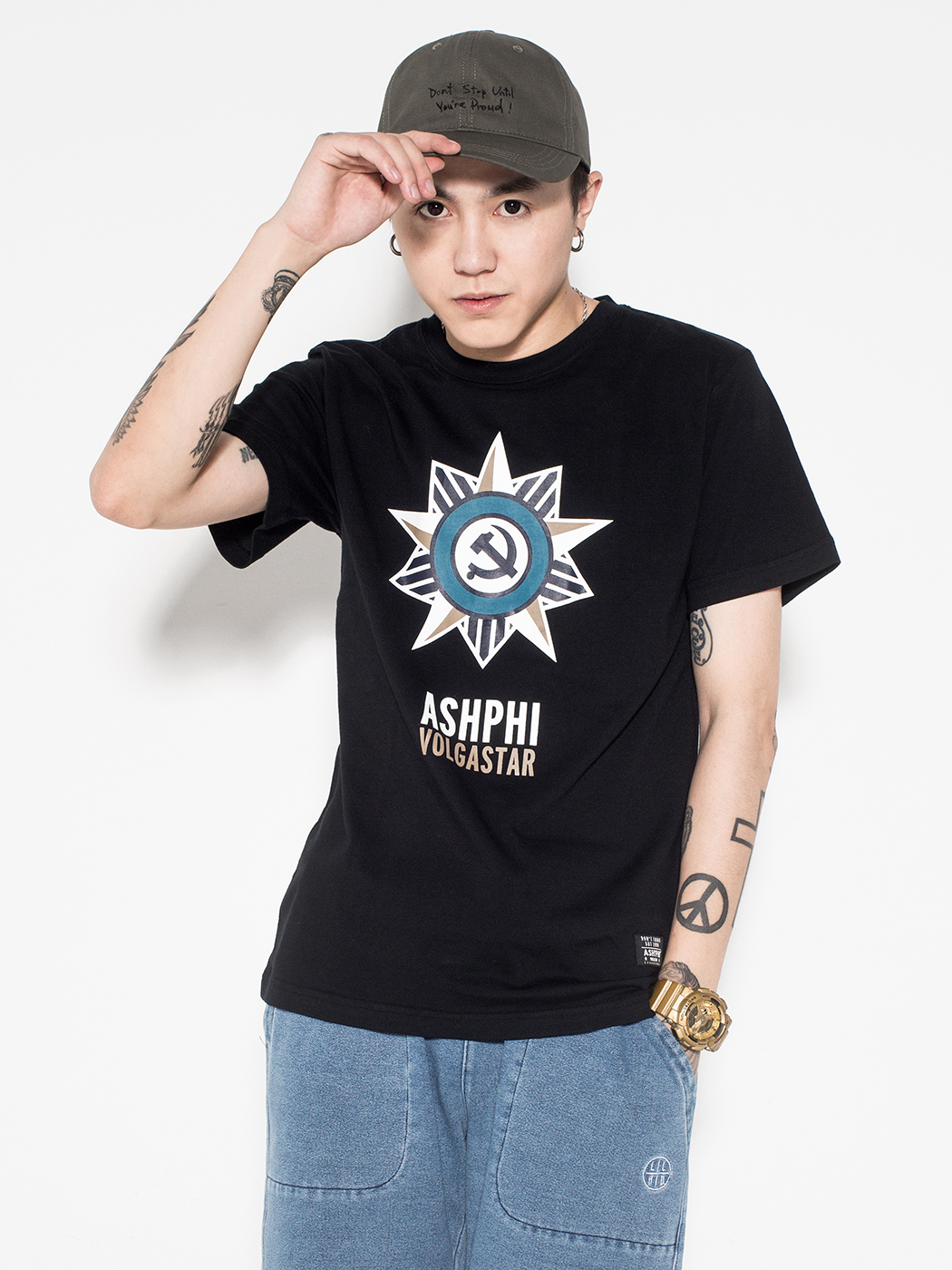 ASH'PHI|男|ASH'PHI 男款 伏尔加之星-组织者 印花T恤