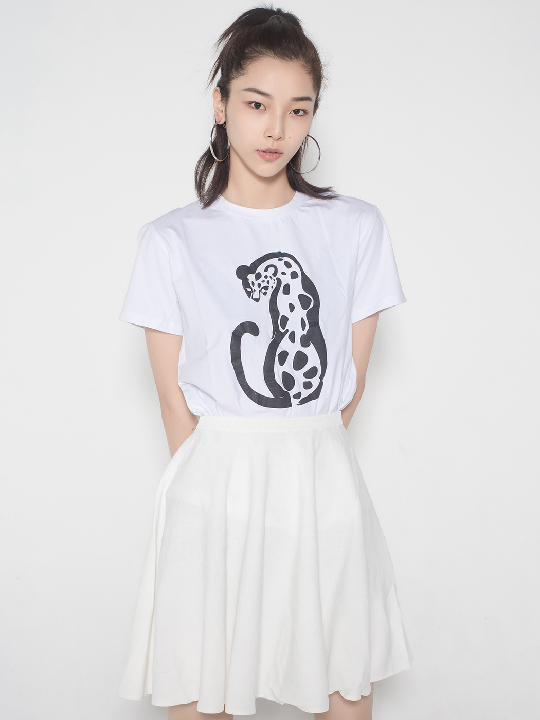 B+ by Beautyberry|女|短袖T恤|B+ by Beautyberry 动物纹印花短袖T恤