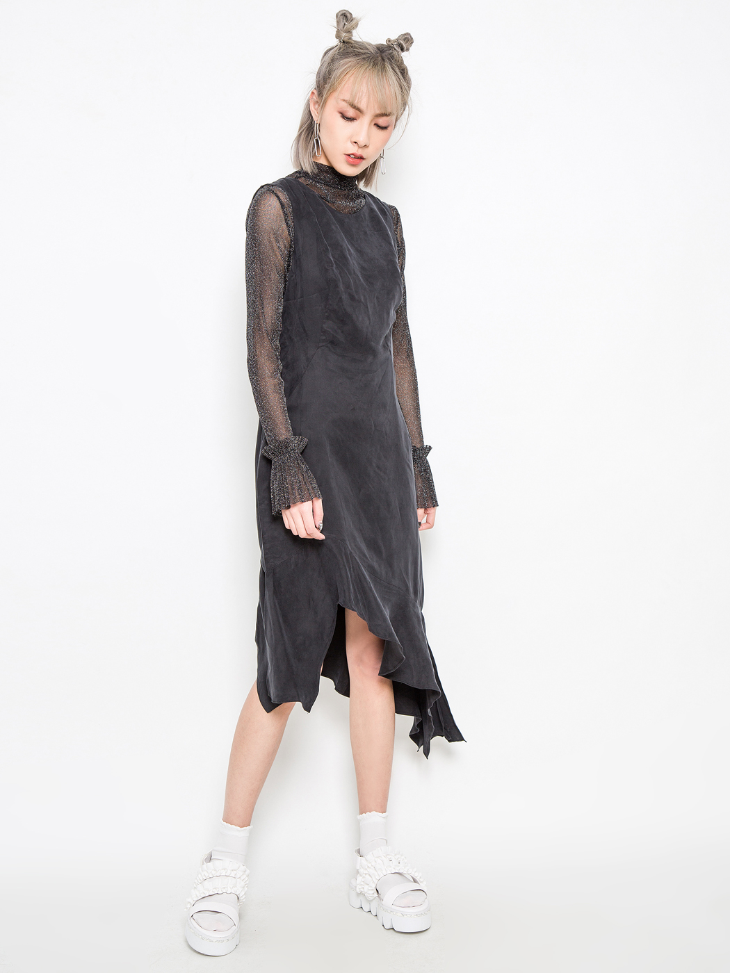 B+ by Beautyberry|女|B+ by BeautyBerry 时尚气质纯色无袖连衣裙