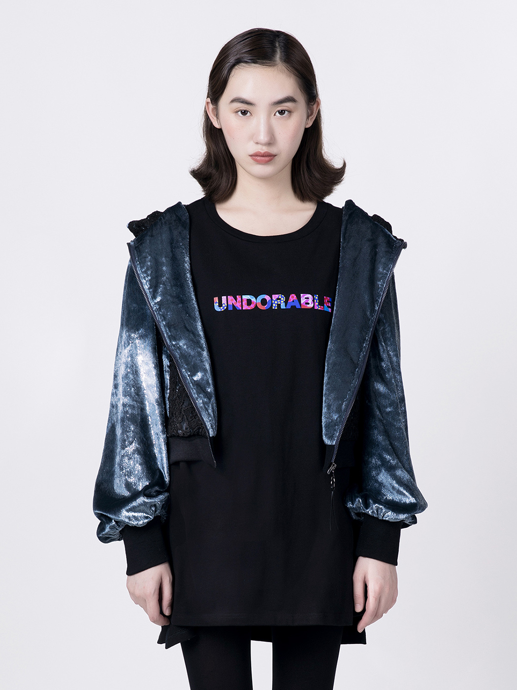 UNDORABLE|女|UNDORABLE  蕾丝拼接丝绒外套
