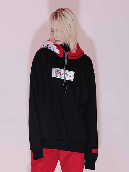 NeverMoredesign|NeverMoredesign|男款|卫衣|NeverMoredesign 贴布工艺OS假两件撞色卫衣