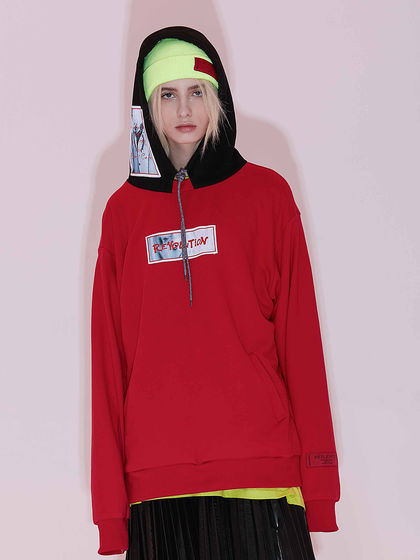 NeverMoredesign|NeverMoredesign|男款|卫衣|NeverMoredesign 贴布工艺OS假两件撞色卫衣