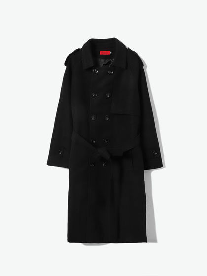 NeverMoredesign|NeverMoredesign|男款|大衣|NeverMoreDesign 廓形双排扣摇滚风羊毛大衣