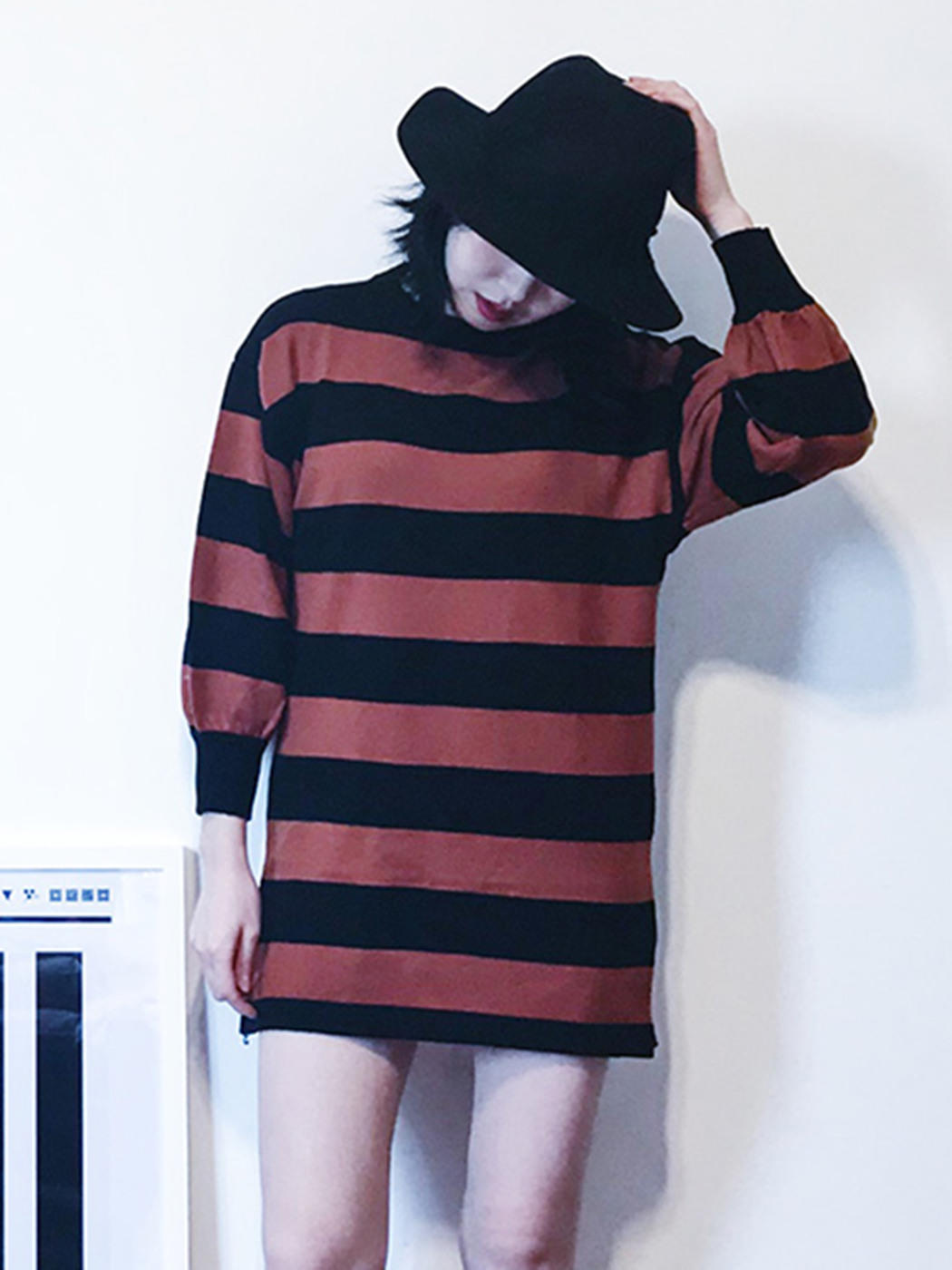 3OMETHINGCHIC|女|3OMETHINGCHIC 灯笼袖条纹连衣裙