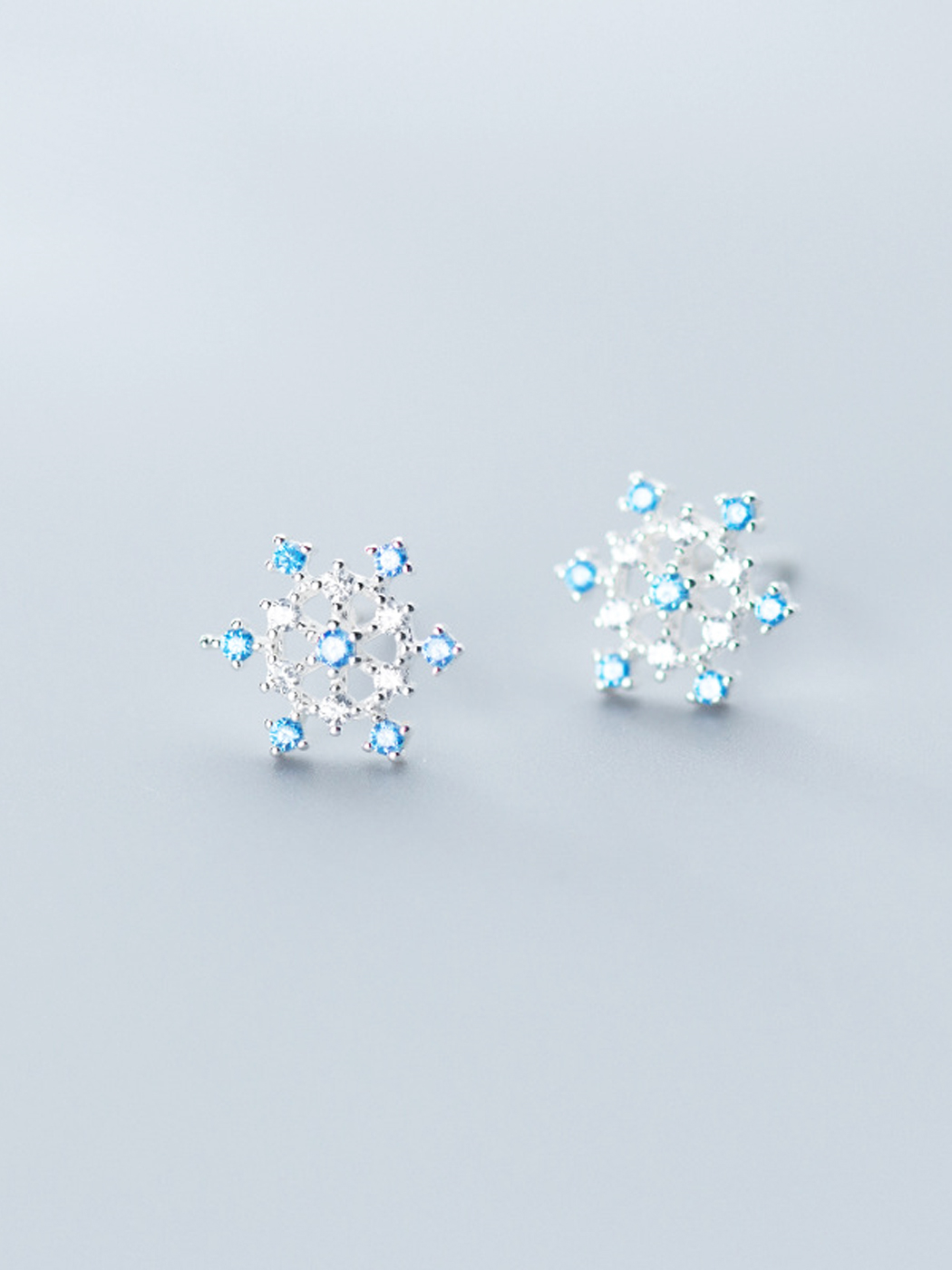 AliyaStore|女|AliyaStore 蓝色雪花耳钉