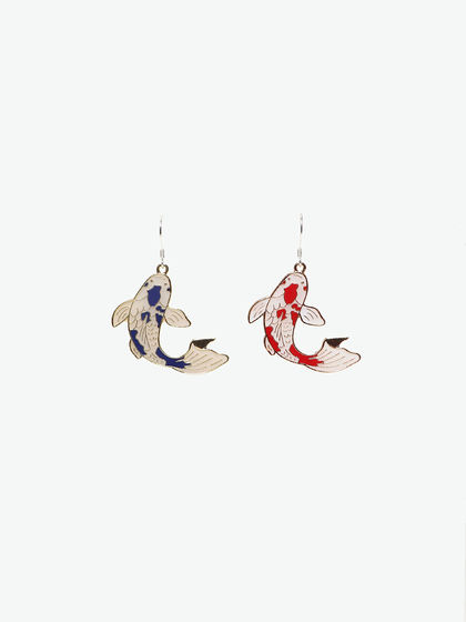 AliyaStore|男款|首饰|AliyaStore 红蓝锦鲤耳环