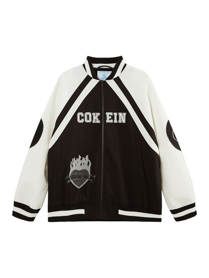 COKEIN|男款|夹克|COKEIN 拼色字母印花休闲棒球服外套