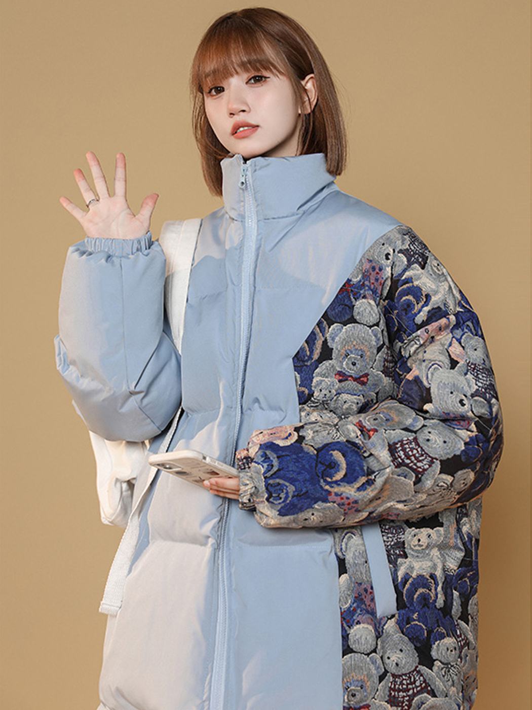 POHK|男|女|POHK 重磅个性拼接中性风棉服