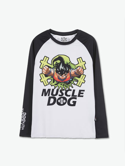 muscle dog| 肌肉狗|男款|t恤|muscle dog 七龍珠之孫悟空長袖插肩款